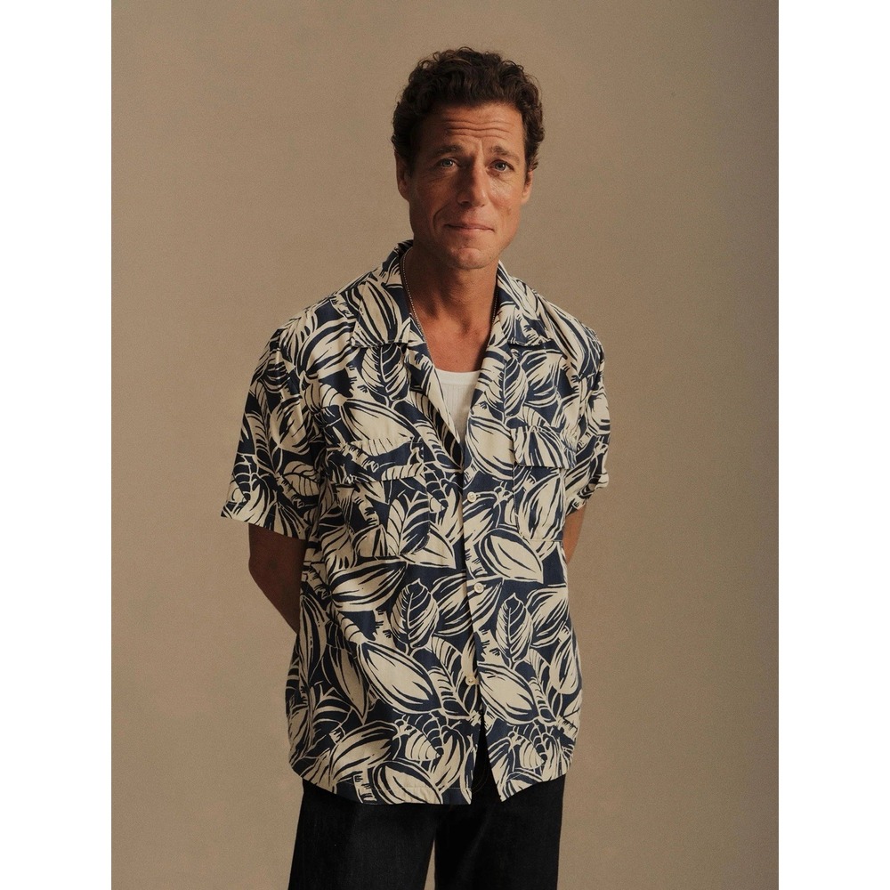 Buck Mason Island Blue Natural Short Sleeve Shirt NWT SIZE M